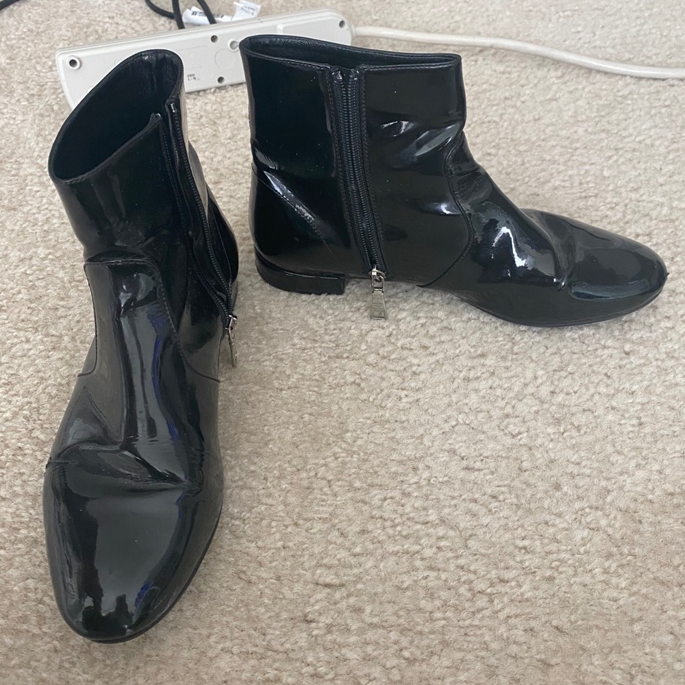 Patent leather Prada Booties